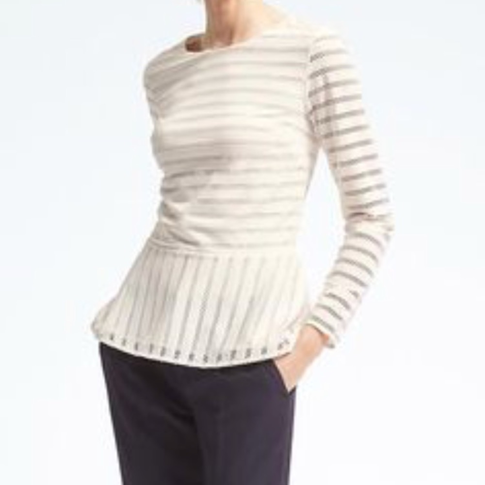 Banana Republic long sleeve peplum top size XL